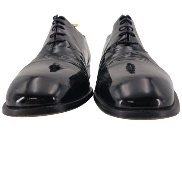 Bally Italy Black Patent Leather Formal Dress Shoes Men size 10 Cap-toe Oxfords main image 4
